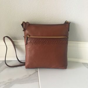 NWT Frye Whipstitch Crossbody Cognac